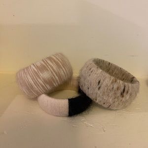 3 thick assorted color Yarborough bangles
